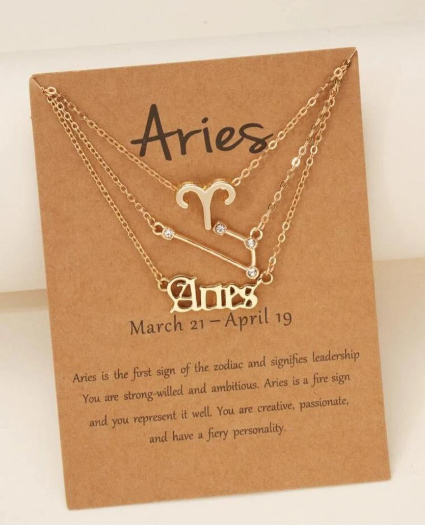 3pcs Constellation Pendant Necklace
