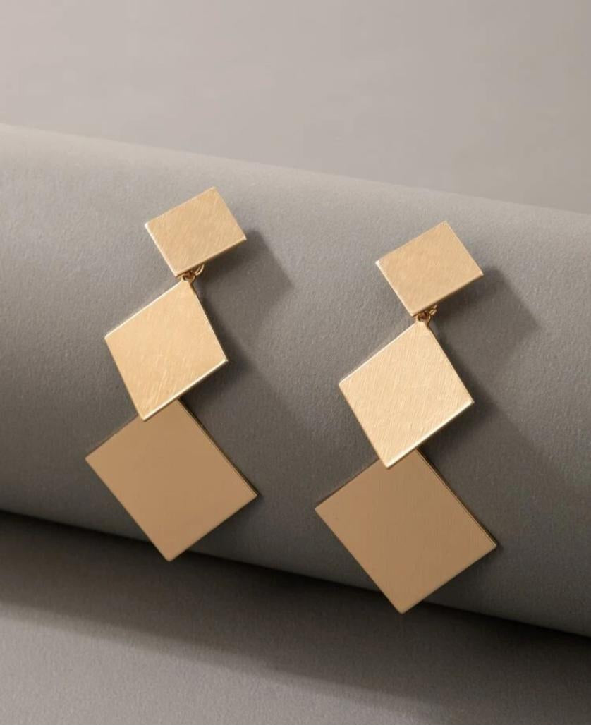 Geo Decor Drop Earrings