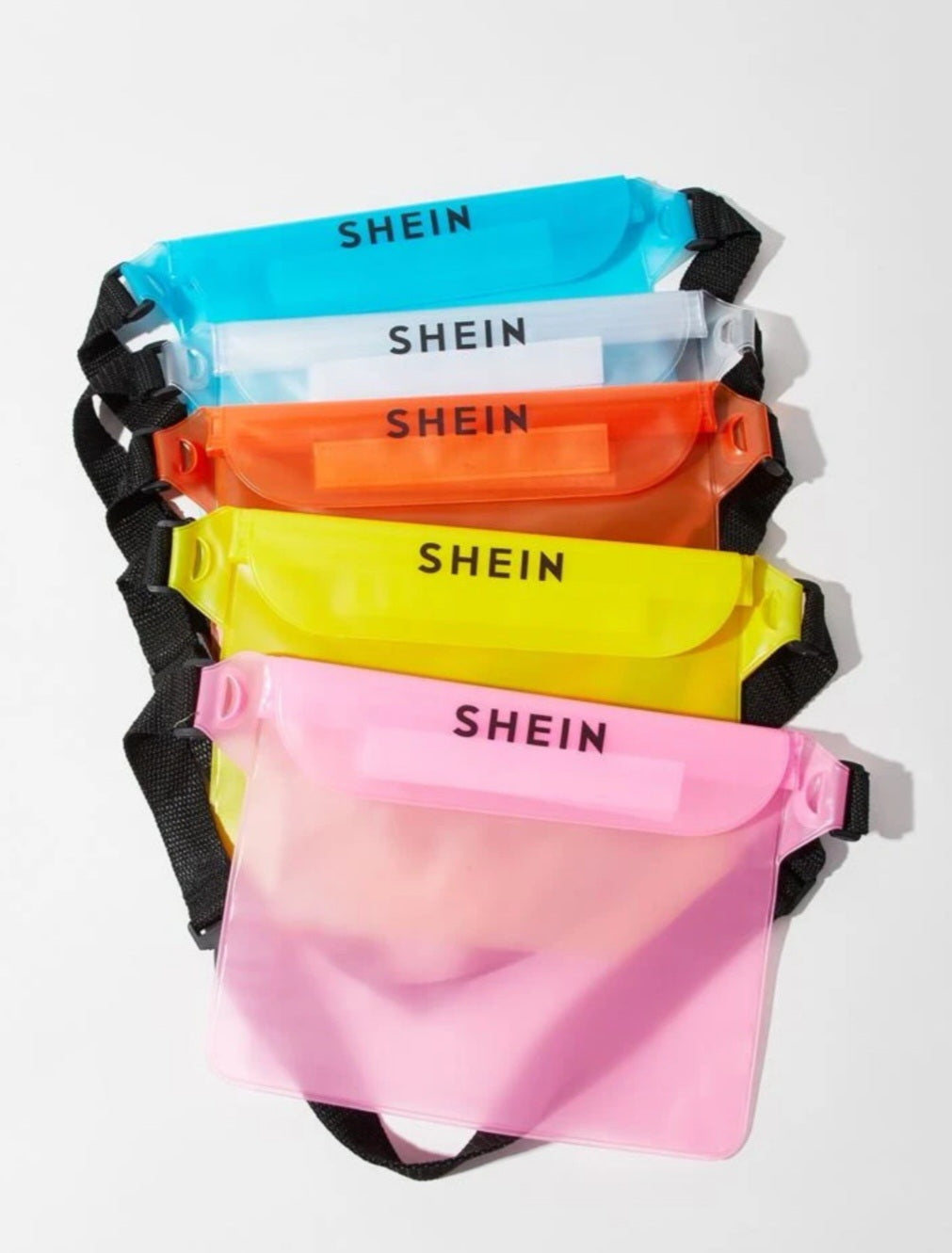 SHEIN 1pc Blue Color Transparent Waterproof Fanny Pack