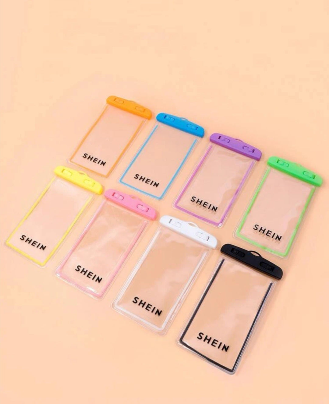 SHEIN Logo Green Color Clear Waterproof Pouch Bag
