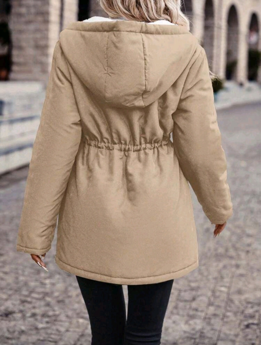 Sherpa-Lined Hooded Parka Jacket