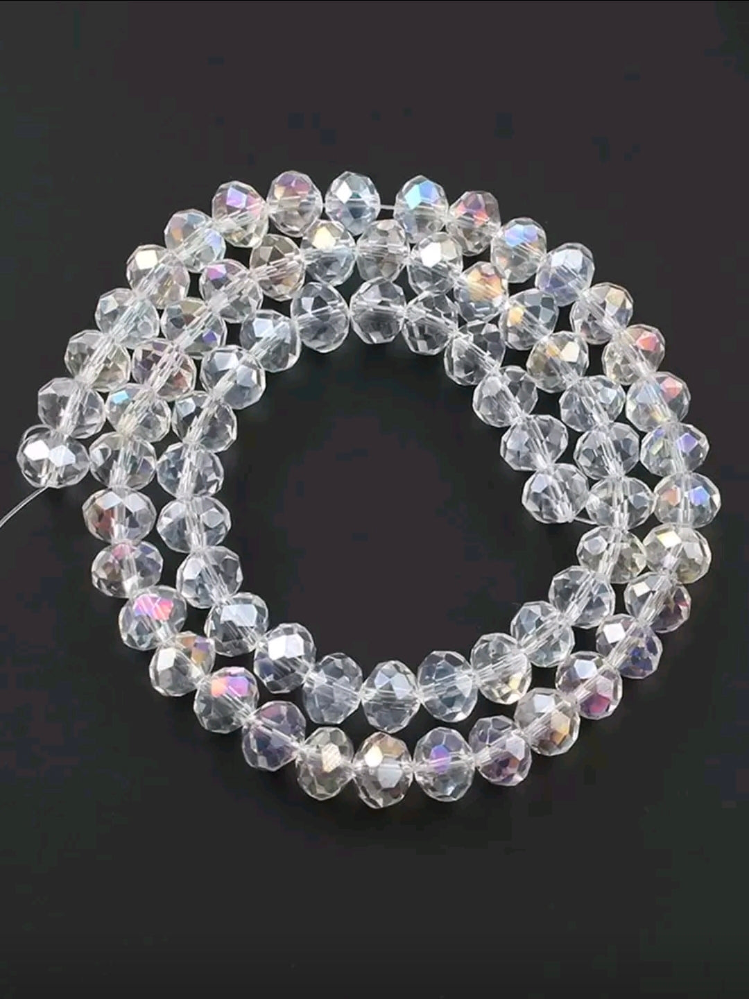 A Strand 4mm Faceted AB Color Glass Austria Crystal Beads