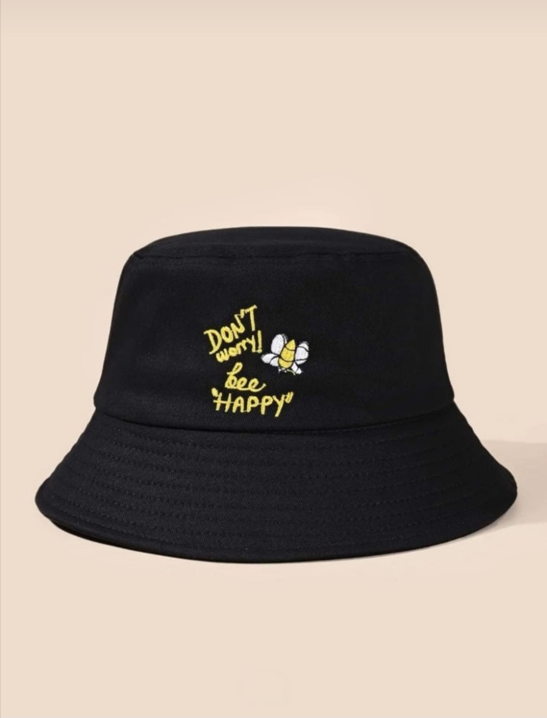 Letter Embroidered Bucket Hat