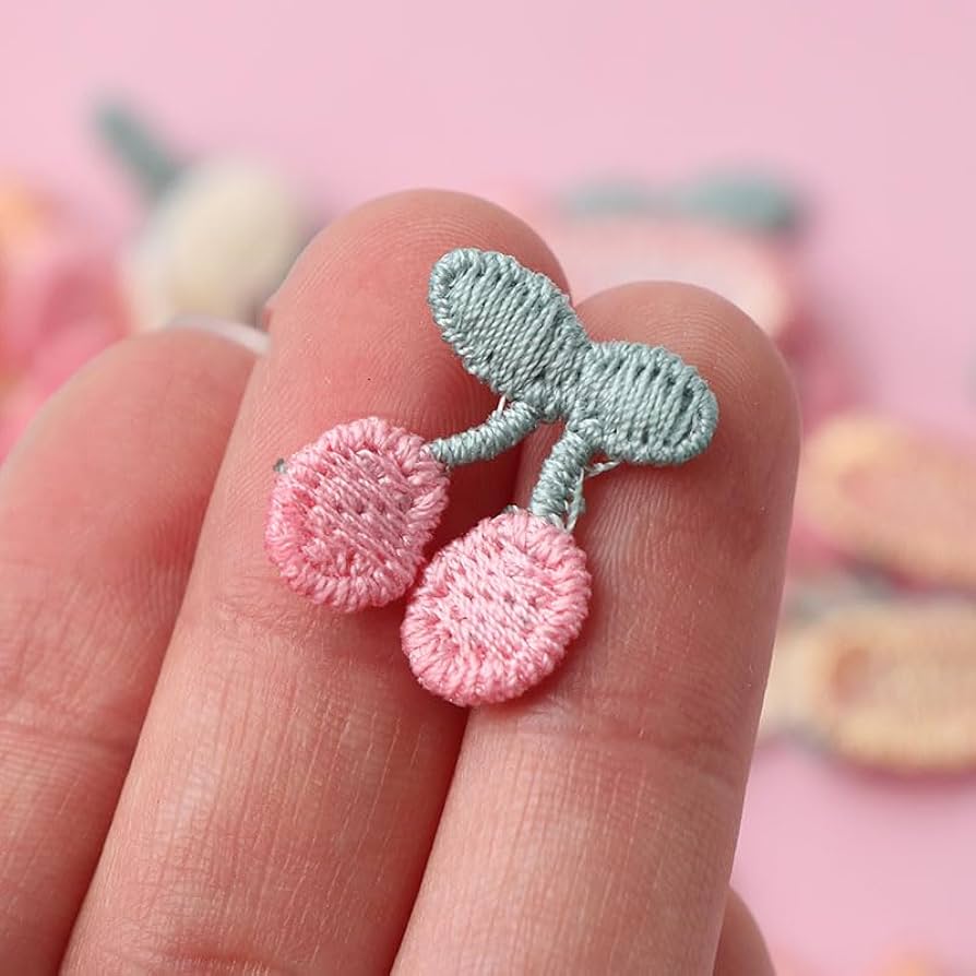 12pcs Embroidered Cherry