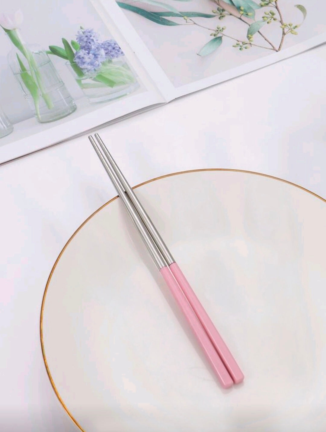 Colorful Plastic Handle Reusable Chopsticks