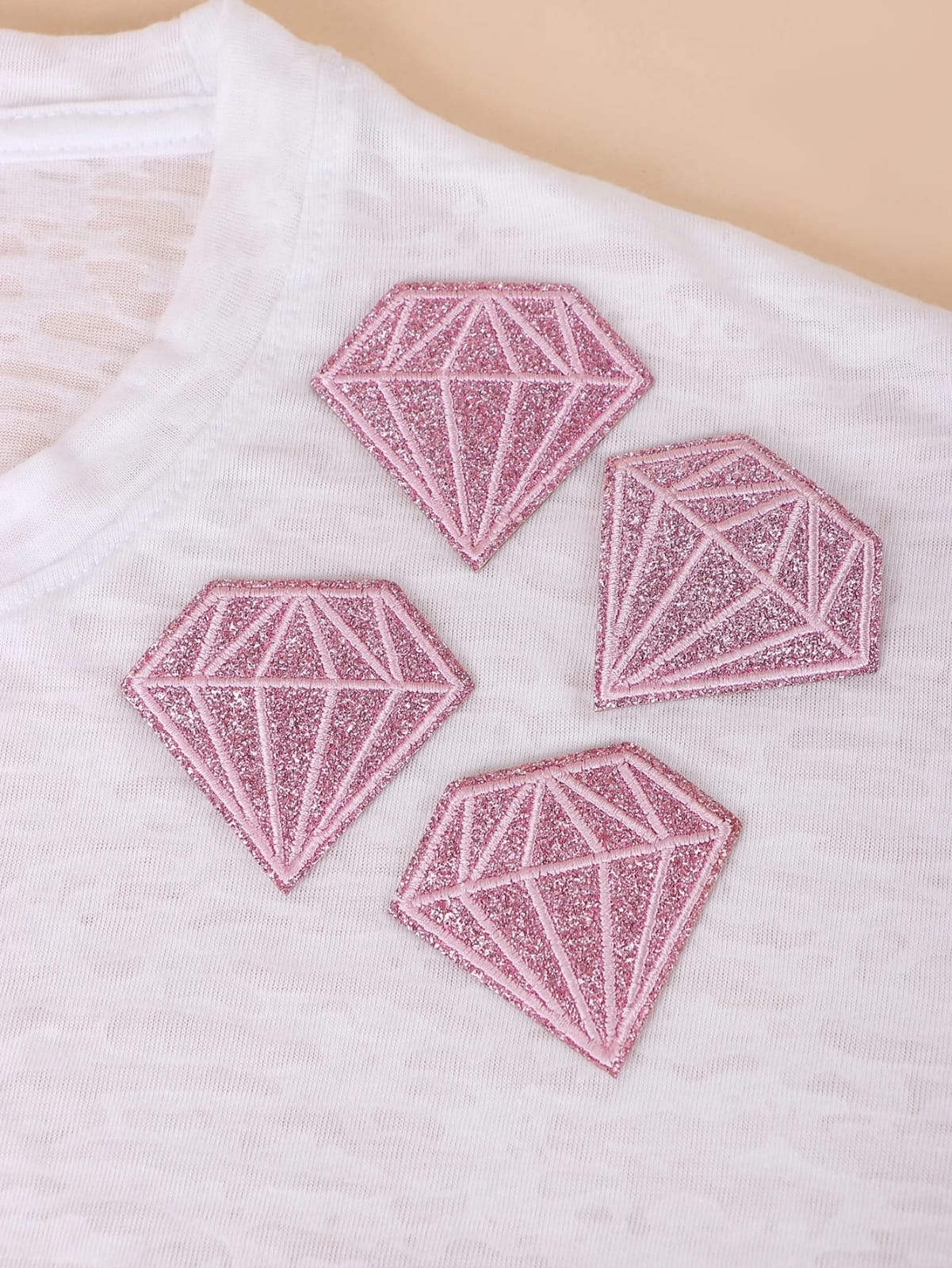 4pcs Diamond Embroidered Iron-on Patch