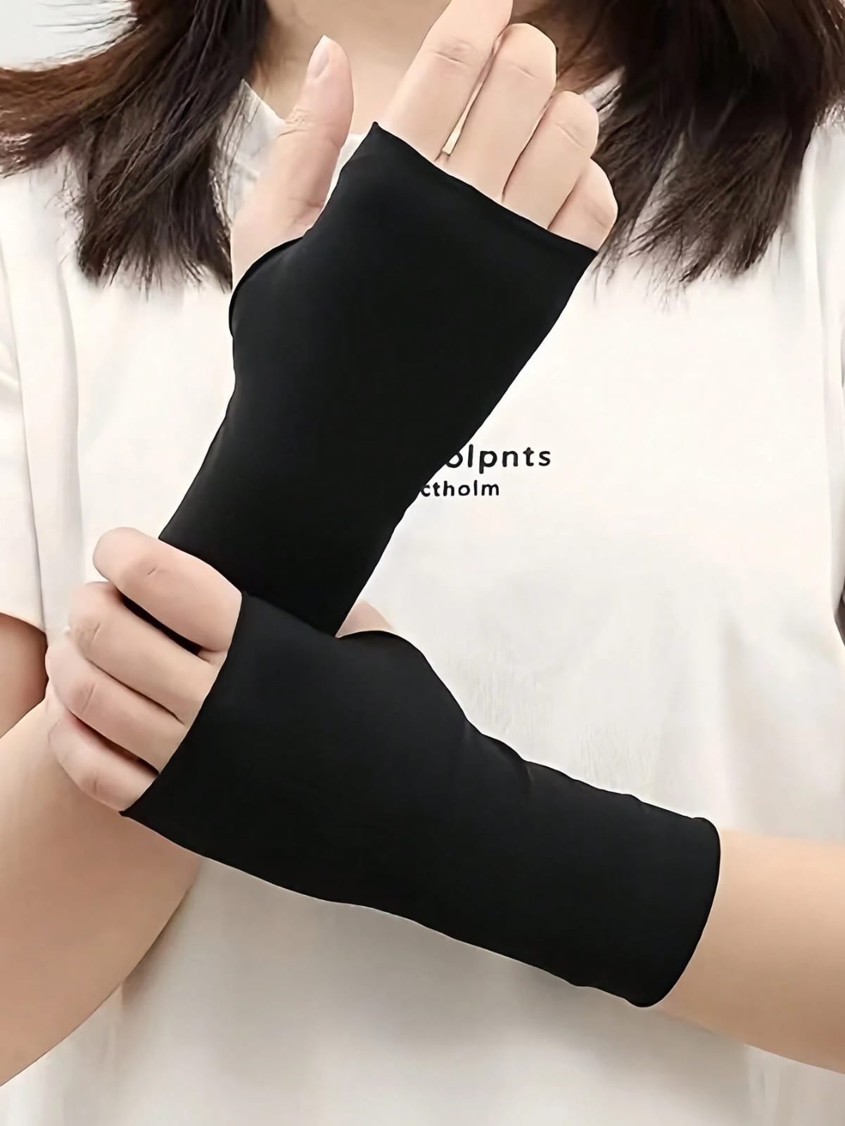 1 Pair Fingerless Knitted Arm Warmers