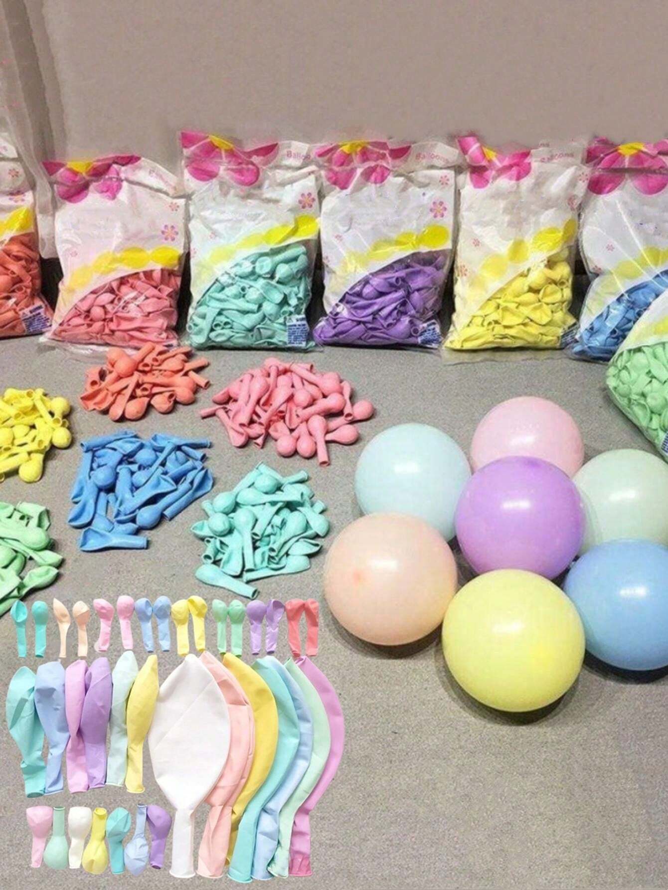 ~200pcs 5/18/36 Inch Pastel Balloons Spring Rainbow Colors