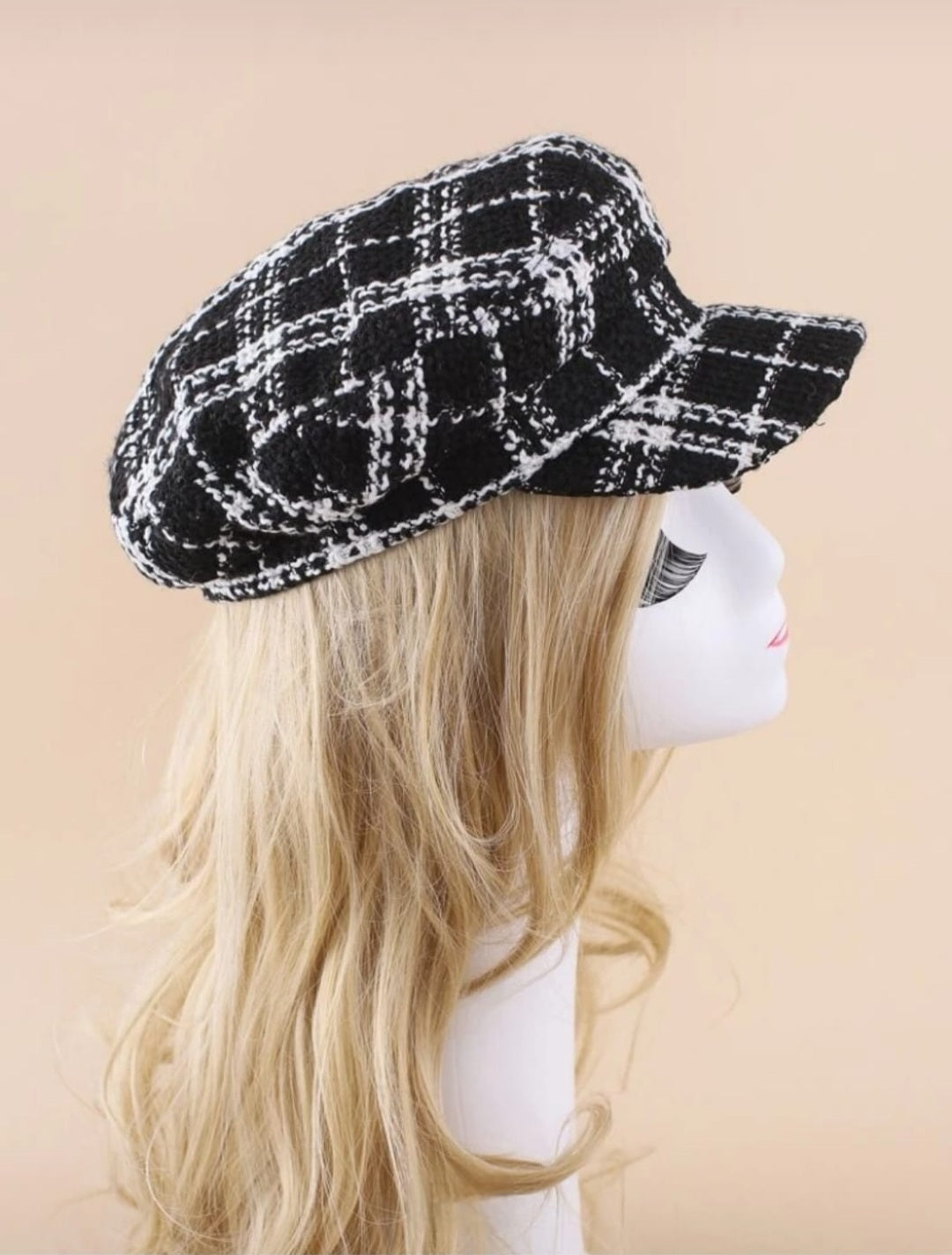 Plaid Baker Boy Cap