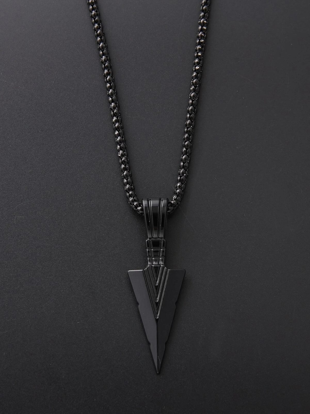 Minimalist Zinc Alloy Triangle Shape Men's Necklace