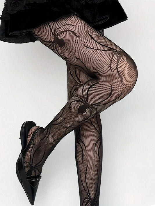 1pc Women's Spider Web Fishnet Leggings