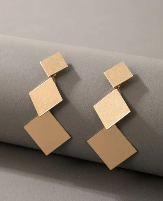 Geo Decor Drop Earrings