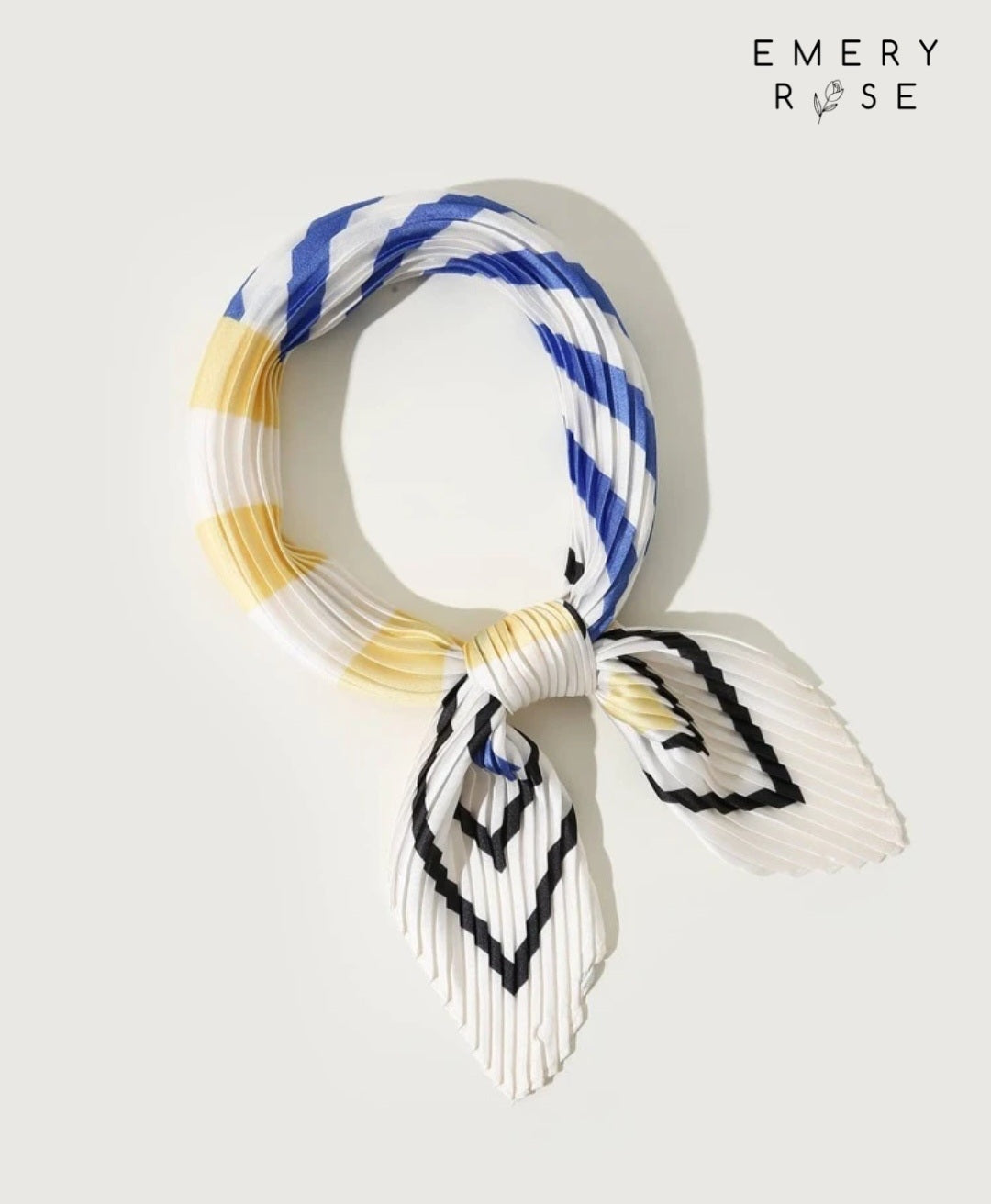 EMERY ROSE Striped Pleated Scarf