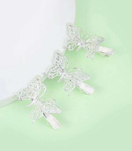 3pcs Butterfly Decor Alligator Clip