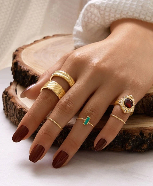 6pcs Faux Pearl Decor Ring