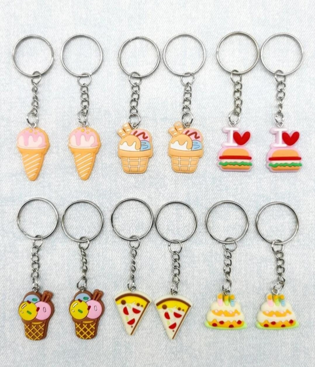 12pcs Pizza & Cake Charm Keychain