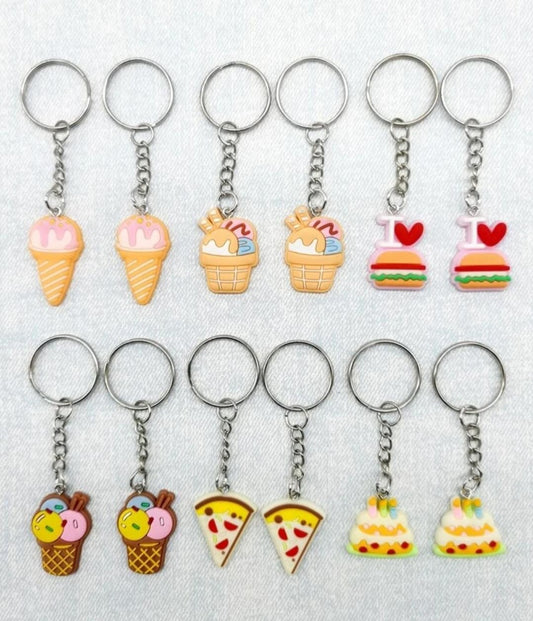 12pcs Pizza & Cake Charm Keychain