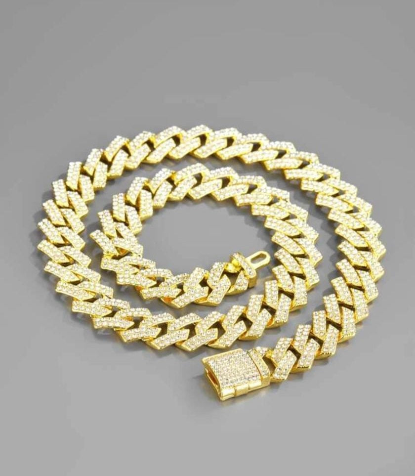 Rhinestone Decor Chain Necklace