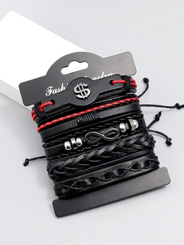 5pcs Dollar & Infinity Decor Bracelet
