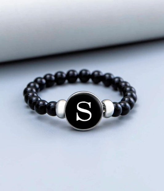 Letter S Decor Beaded Bracelet