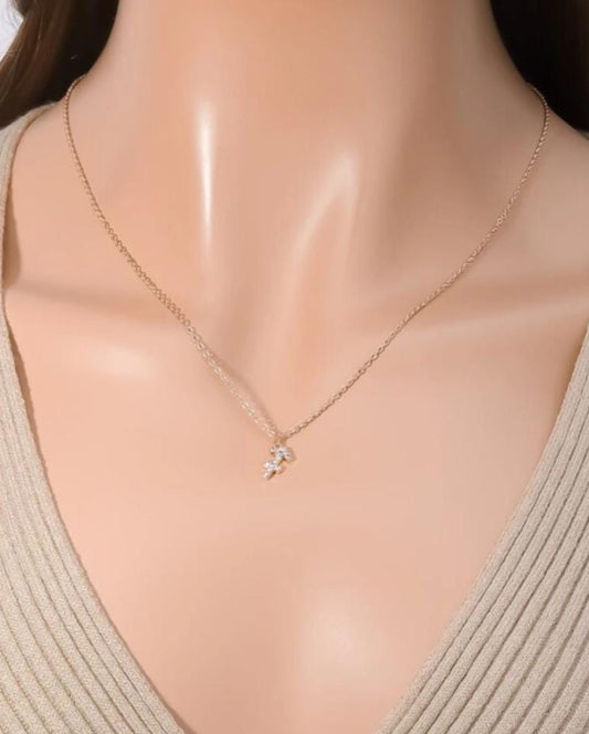 Rhinestone Sagittarius Symbol Pendant Necklace
