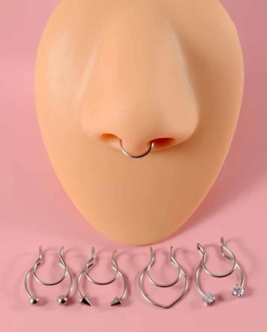 5pcs Rhinestone Detail Nose Ring