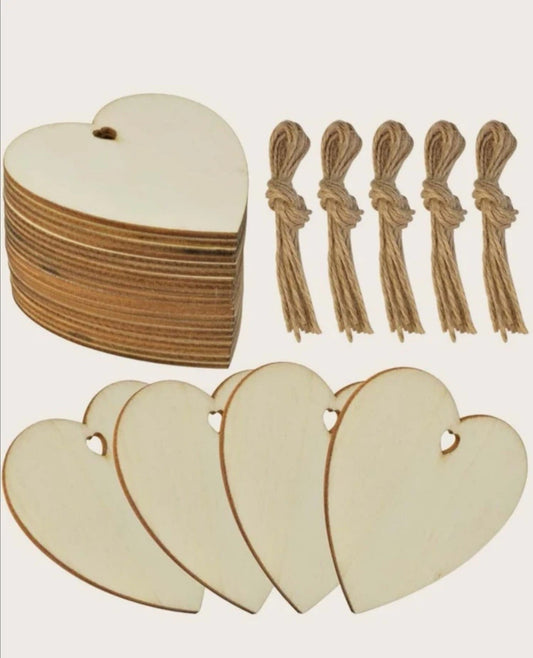 10pcs DIY Heart Gift Tag With Rope