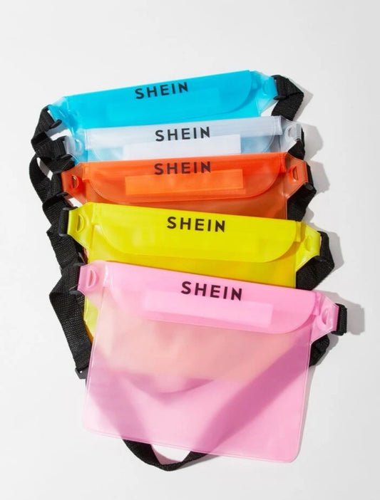SHEIN 1pc Blue Color Transparent Waterproof Fanny Pack