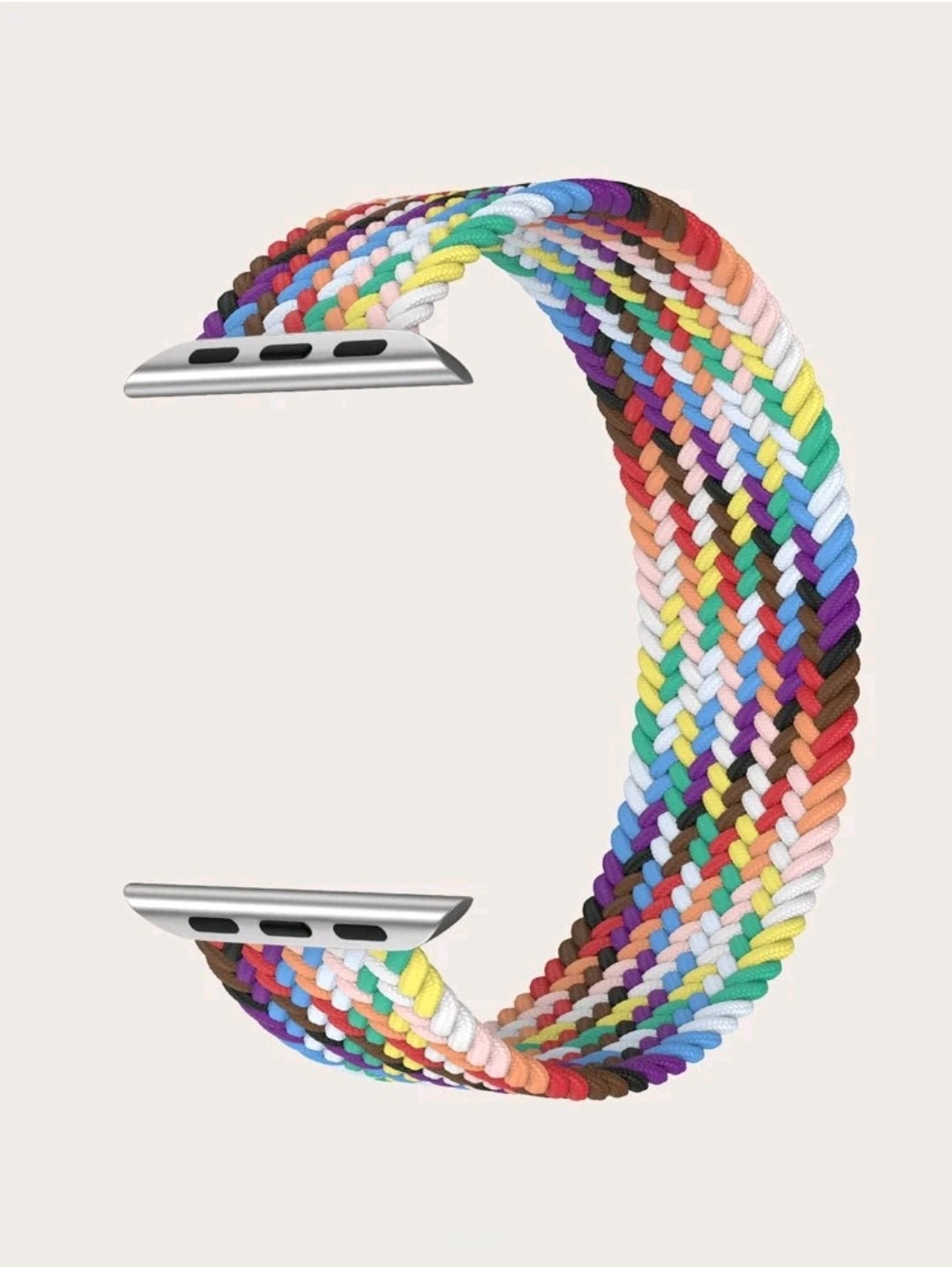 Colorblock Woven Watchband Compatible With Apple Watch