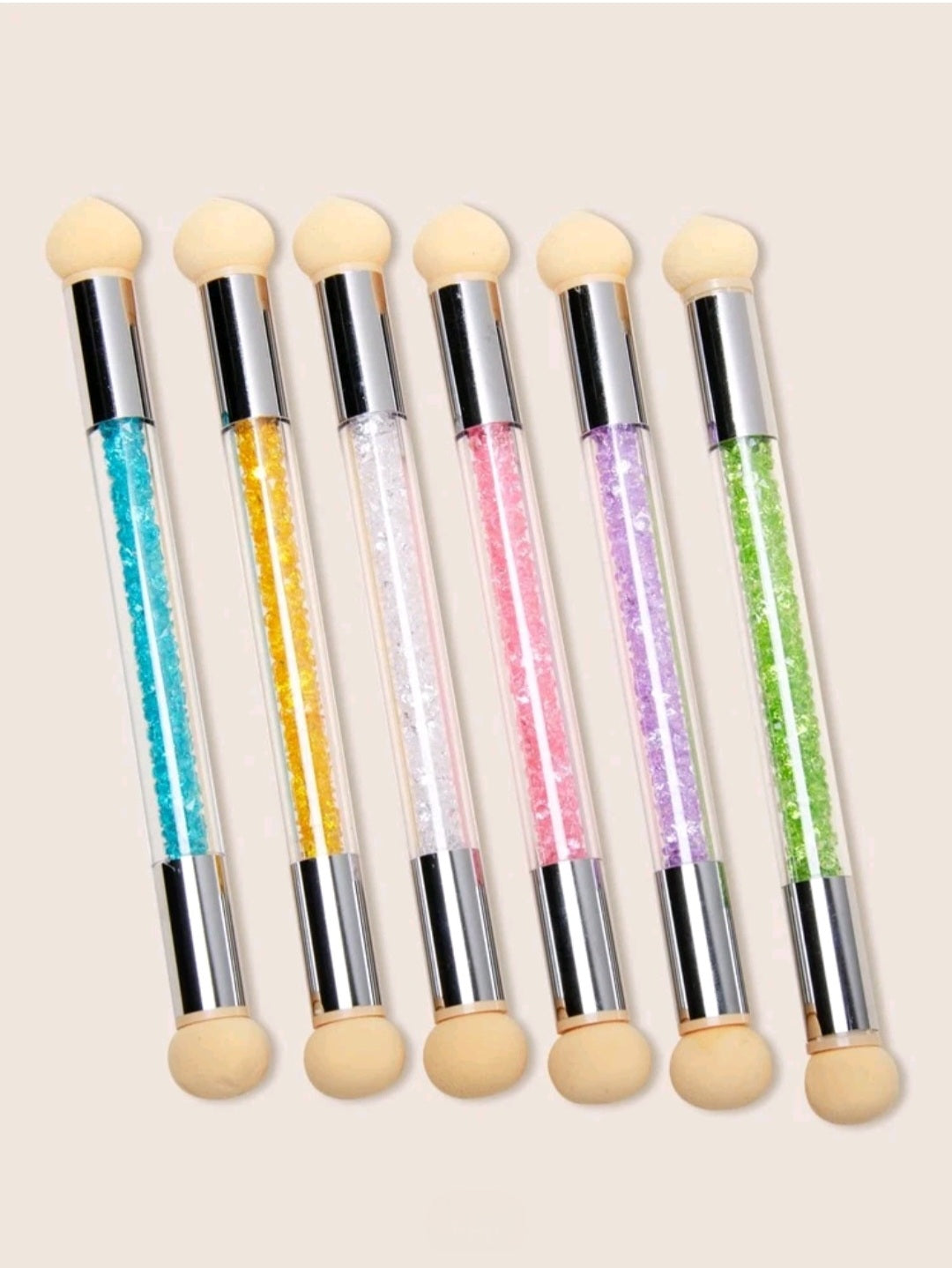 UV Gel Nail Gradient Sponges Pen,1PC Random Double Head Nail Brush Acrylic Manicure DIY Tool