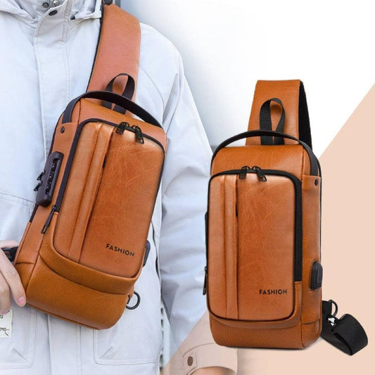 Men's Casual Fashion Shoulder Bag, Diagonal Chest Bag With Anti-Theft Password