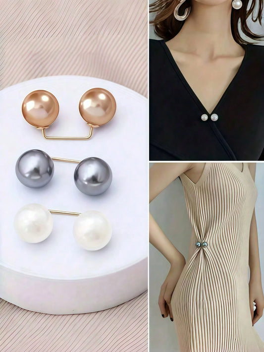 6pcs Faux Pearl Brooch Pins