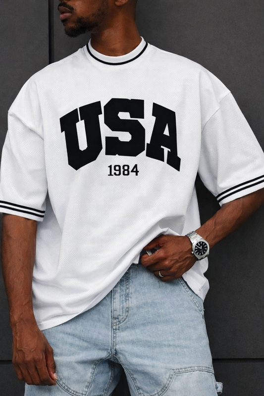 USA 1984 Varsity Mesh Tee