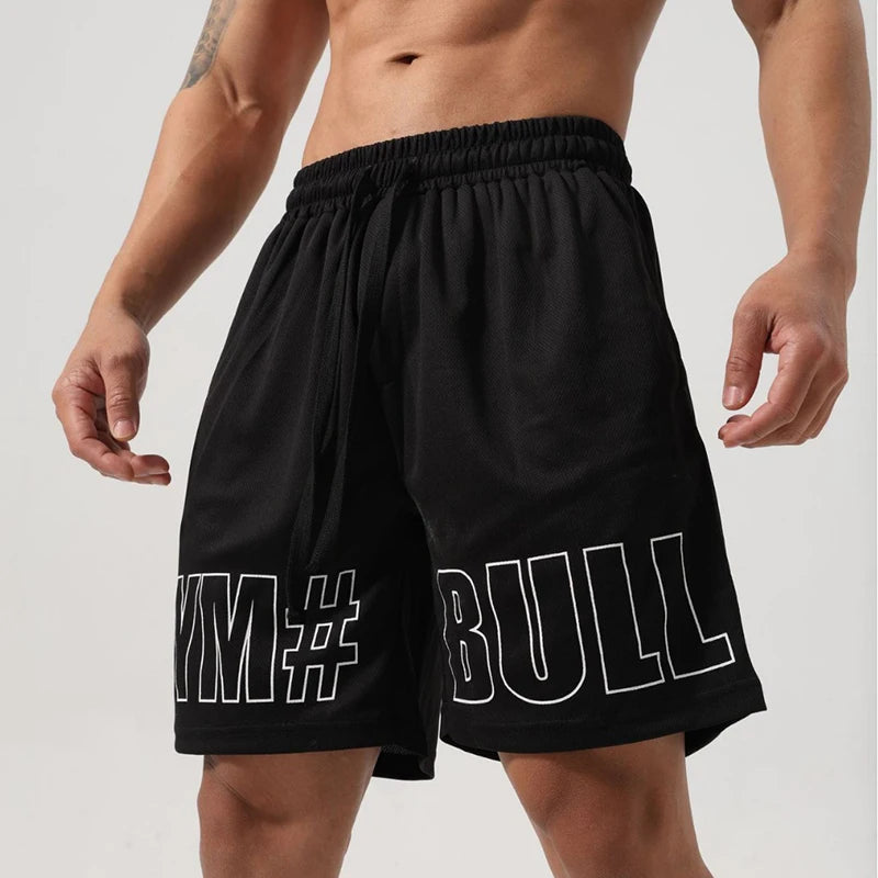 Men Letter Graphic Drawstring Waist Shorts