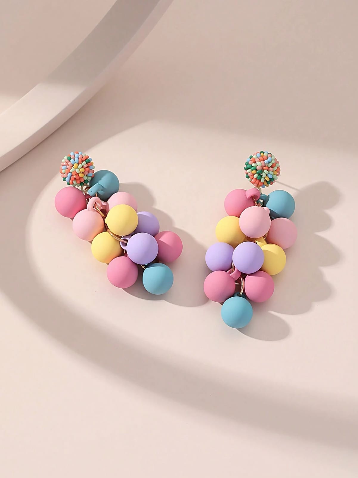 Fashionable Tassel And Ball Decorated Earrings