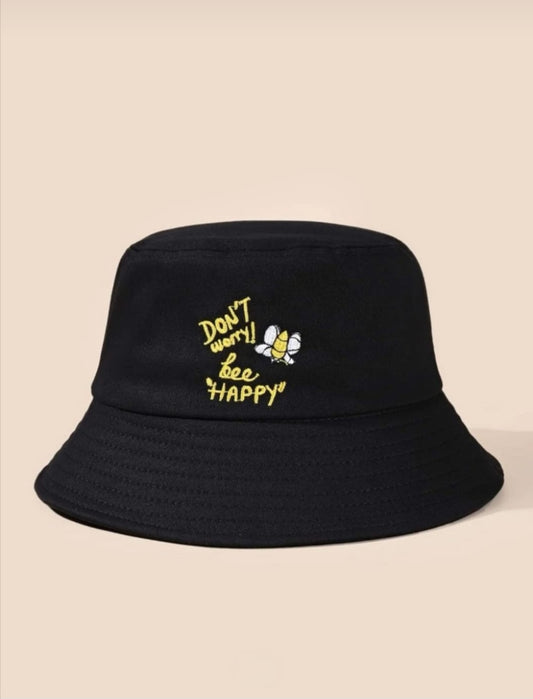 Letter Embroidered Bucket Hat