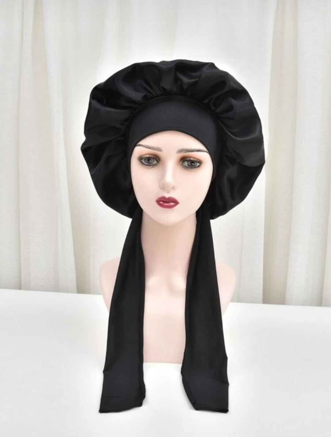 Solid Ruched Hair Bonnet