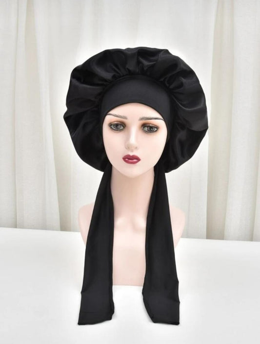 Solid Ruched Hair Bonnet