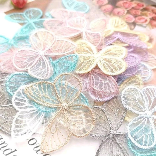 10pcs Vibrant Butterfly Embroidered Patches