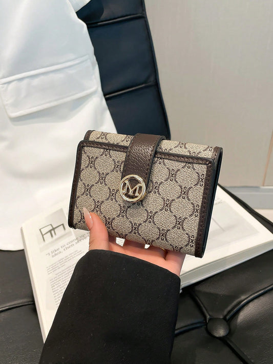 Women's PU Letter Print Short Wallet