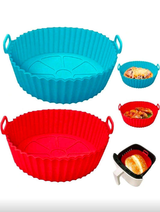 1pc Air Fryer Silicone Pot Blue Color