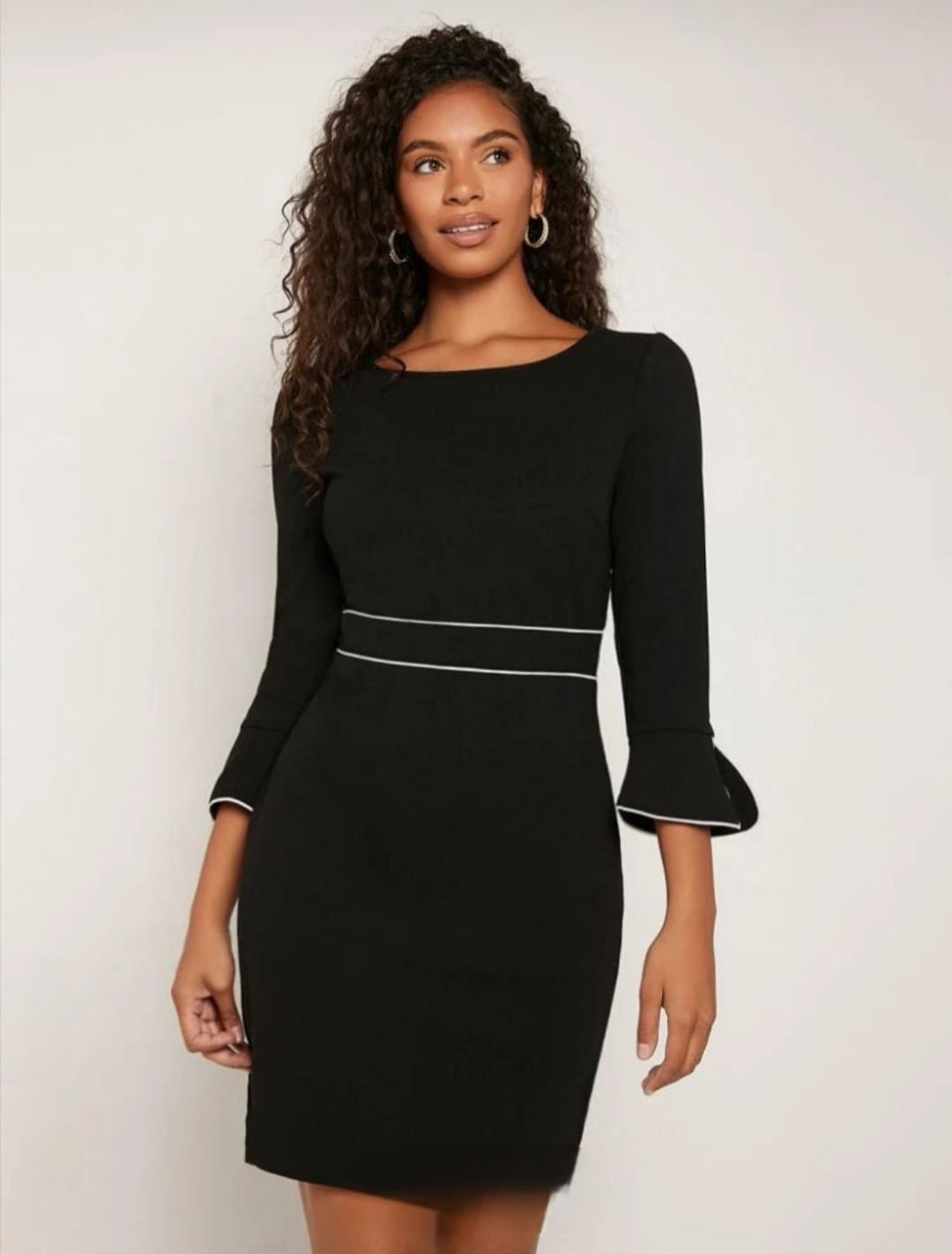 Flounce Sleeve Fitted Dress