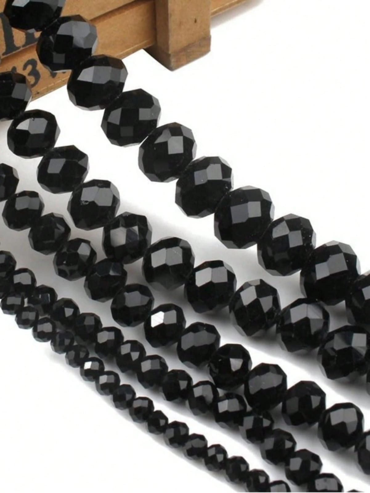 50pcs 6mm Faceted Black Color Glass Austria Crystal Beads