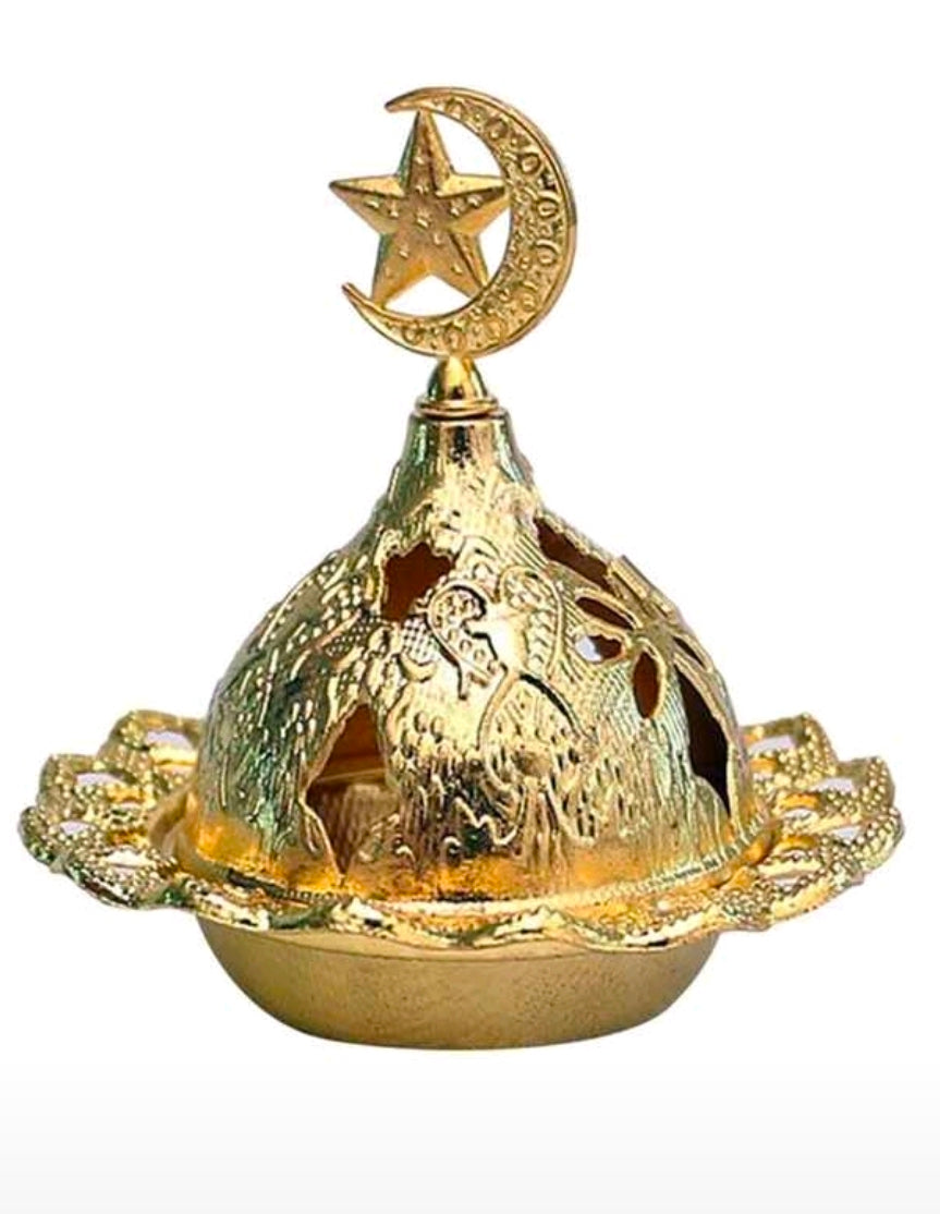 Star And Moon Gold-Plated Crafted Fragrance Burner