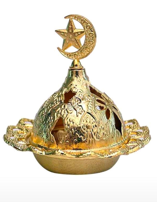 Star And Moon Gold-Plated Crafted Fragrance Burner