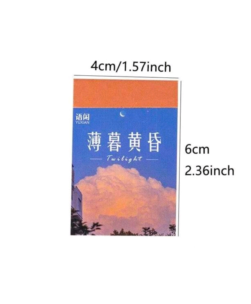 YUXIAN 1book/50pcs Pink Sky & Cloud Scenery Photo Stickers