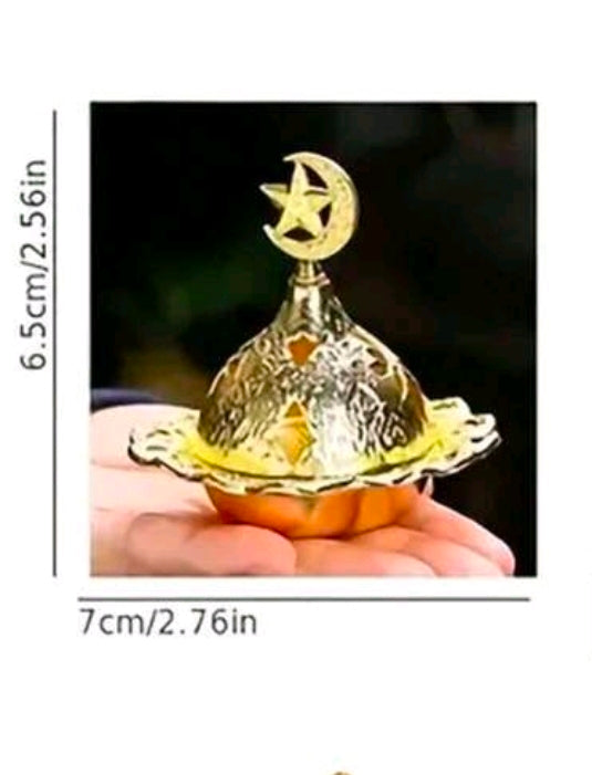 Star And Moon Gold-Plated Crafted Fragrance Burner