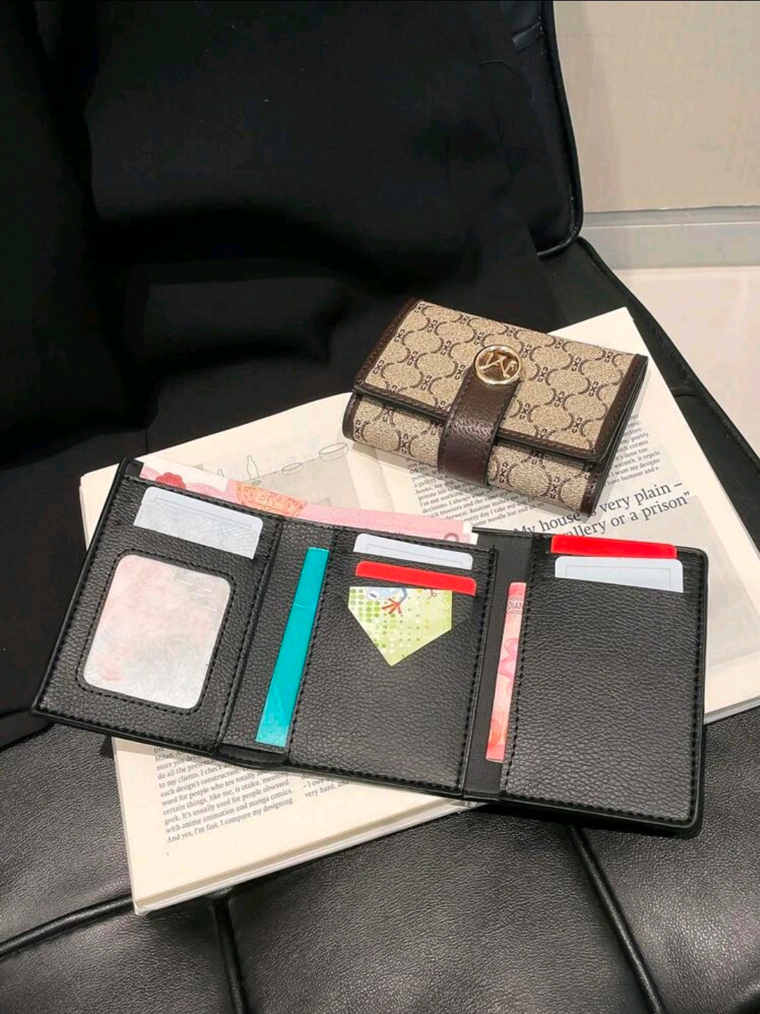 Women's PU Letter Print Short Wallet