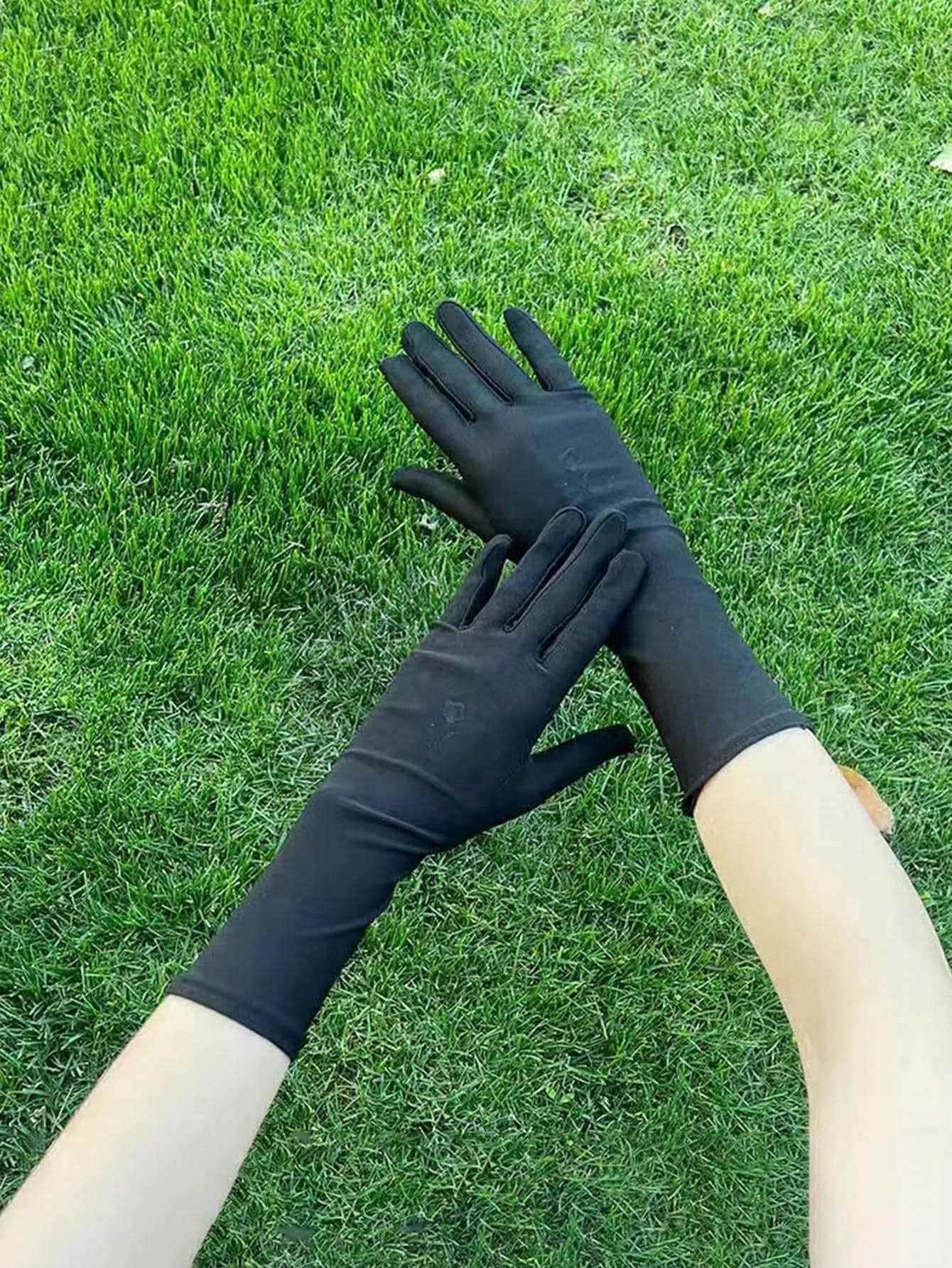 1pair Women Floral Embroidery Casual Gloves