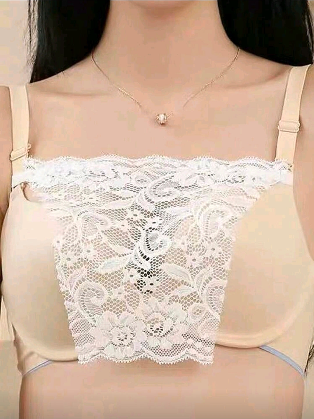 3pcs/Set Black & White & Nude Lace Detachable Bra Bandeau